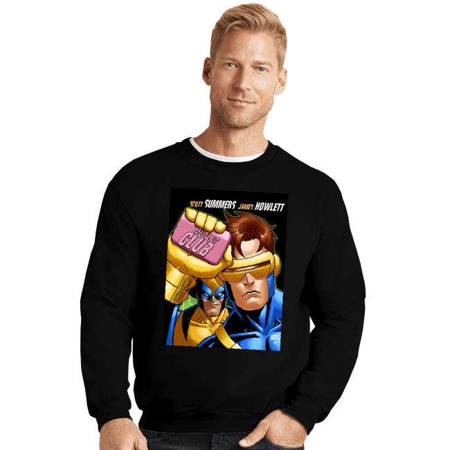 Daily_Deal_Shirts Crewneck Sweater, Unisex / Small / Black Mutant Fight Club