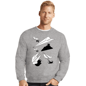 Daily_Deal_Shirts Crewneck Sweater, Unisex / Small / Sports Grey Paper Wars