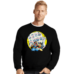 Daily_Deal_Shirts Crewneck Sweater, Unisex / Small / Black Future Past Animated
