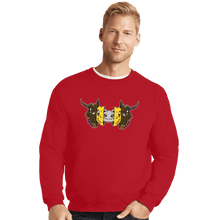 Load image into Gallery viewer, Daily_Deal_Shirts Crewneck Sweater, Unisex / Small / Red Digital Courage
