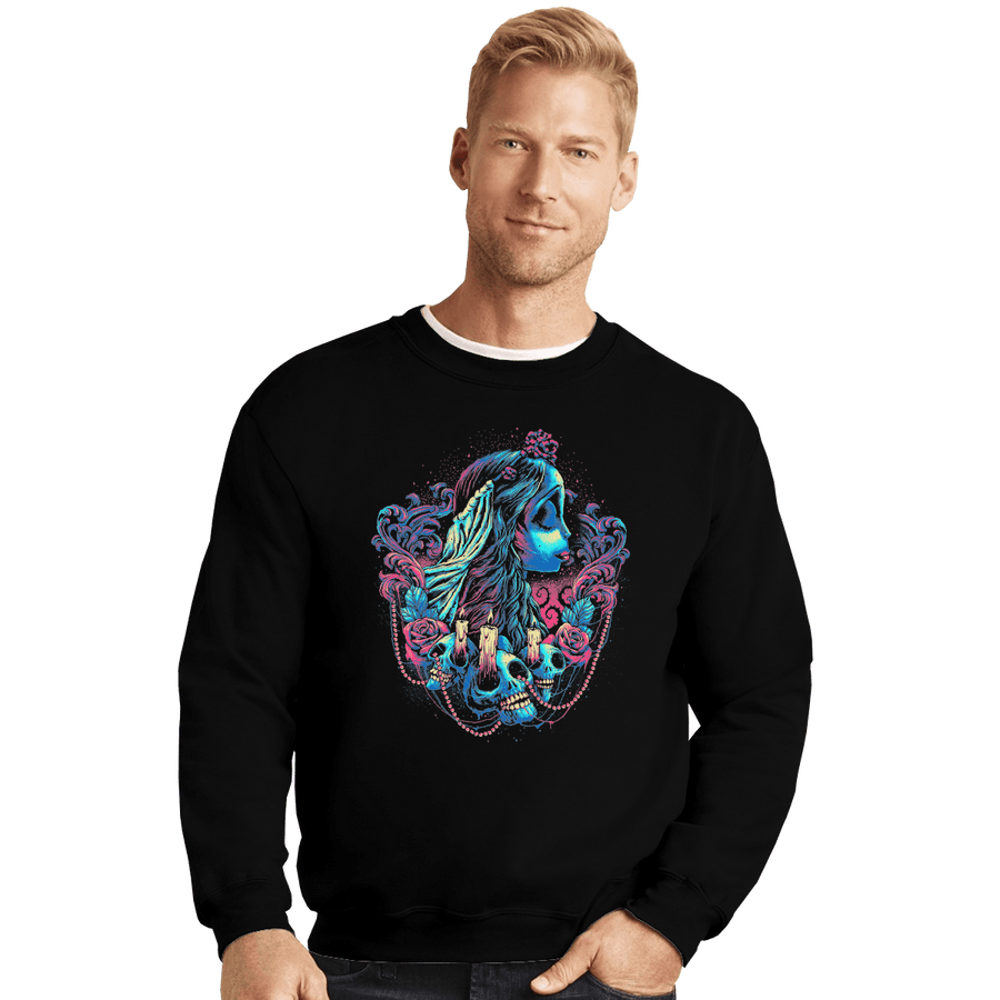 Shirts Crewneck Sweater, Unisex / Small / Black Colorful Bride