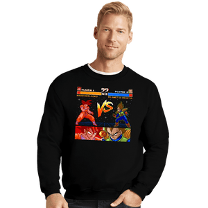 Shirts Crewneck Sweater, Unisex / Small / Black Goku VS Vegeta Alternate Version