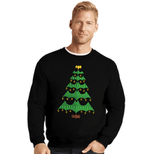 Load image into Gallery viewer, Daily_Deal_Shirts Crewneck Sweater, Unisex / Small / Black Holy Christmas Tree, Batman!
