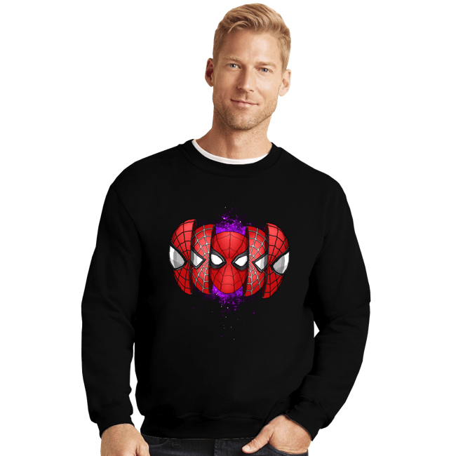 Daily_Deal_Shirts Crewneck Sweater, Unisex / Small / Black Multiverse Of Spiders