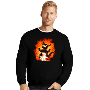 Daily_Deal_Shirts Crewneck Sweater, Unisex / Small / Black Fire Evolution