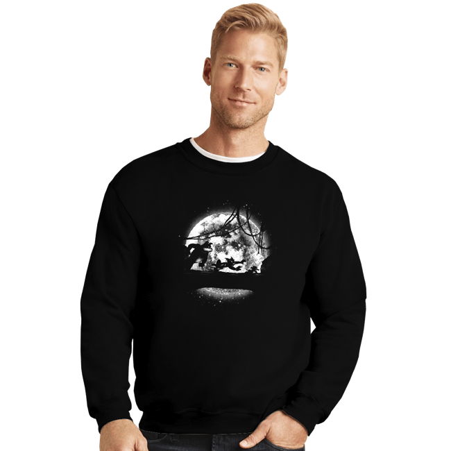 Shirts Crewneck Sweater, Unisex / Small / Black Moonlight Chase
