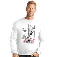 Load image into Gallery viewer, Shirts Crewneck Sweater, Unisex / Small / White Sailing With The Wind Sumi-e
