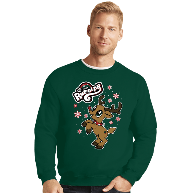 Daily_Deal_Shirts Crewneck Sweater, Unisex / Small / Forest My Little Rudolph