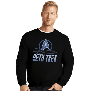 Shirts Crewneck Sweater, Unisex / Small / Black Seth Trek