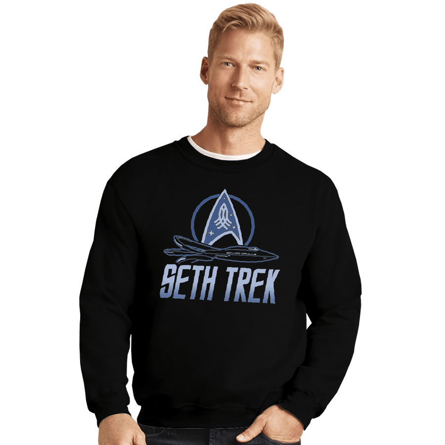 Shirts Crewneck Sweater, Unisex / Small / Black Seth Trek