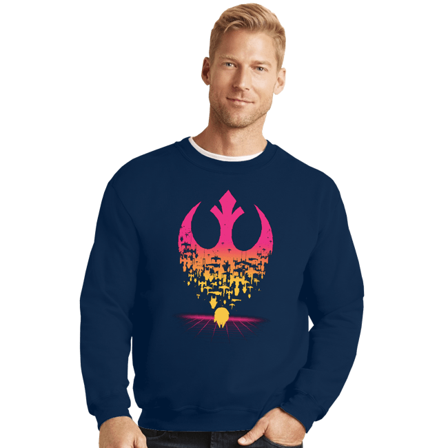 Daily_Deal_Shirts Crewneck Sweater, Unisex / Small / Navy Fractured Rebellion 1984