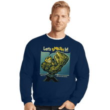 Load image into Gallery viewer, Shirts Crewneck Sweater, Unisex / Small / Navy Rash Can Smash
