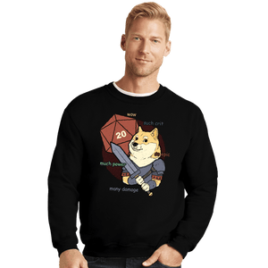 Daily_Deal_Shirts Crewneck Sweater, Unisex / Small / Black Doge Meme