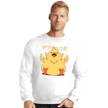 Load image into Gallery viewer, Shirts Crewneck Sweater, Unisex / Small / White Fat Chocobo
