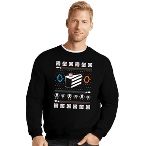 Shirts Crewneck Sweater, Unisex / Small / Black The Christmas Cake Is A Lie