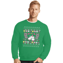 Load image into Gallery viewer, Shirts Crewneck Sweater, Unisex / Small / Irish Green Bongo Night
