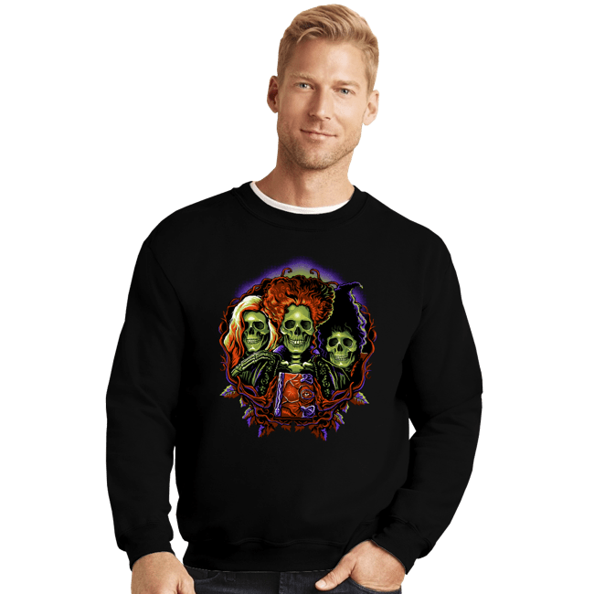 Daily_Deal_Shirts Crewneck Sweater, Unisex / Small / Black Sinister Sisters