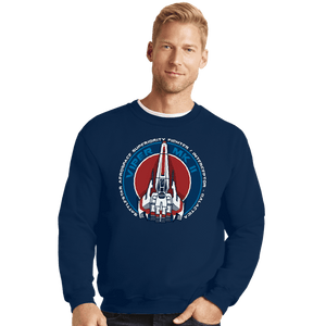 Daily_Deal_Shirts Crewneck Sweater, Unisex / Small / Navy Battlestar MKII