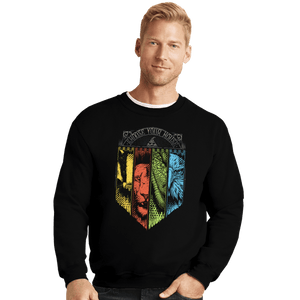 Daily_Deal_Shirts Crewneck Sweater, Unisex / Small / Black Choose Your House