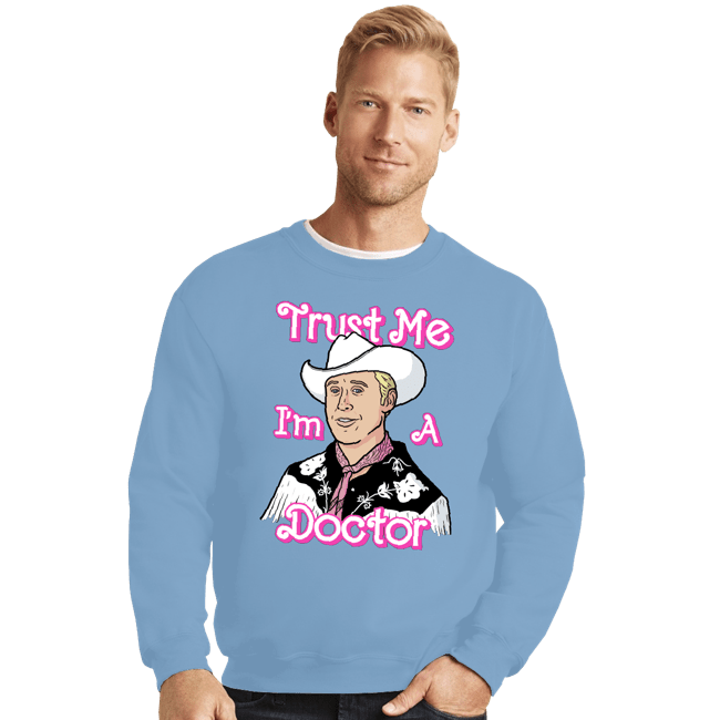 Secret_Shirts Crewneck Sweater, Unisex / Small / Powder Blue Doctor Doll