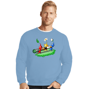 Shirts Crewneck Sweater, Unisex / Small / Powder Blue Pikmin Who