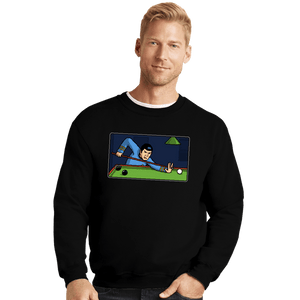Daily_Deal_Shirts Crewneck Sweater, Unisex / Small / Black Vulcan Snooker Player