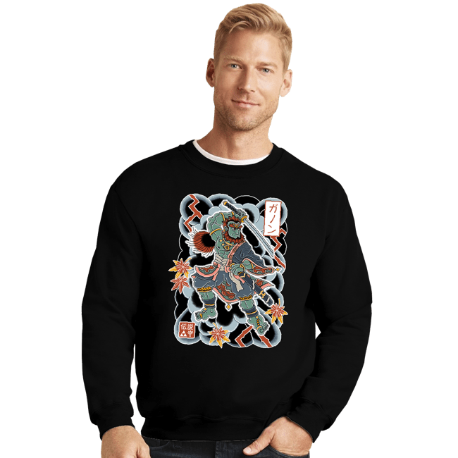 Daily_Deal_Shirts Crewneck Sweater, Unisex / Small / Black Irezumi Ganon