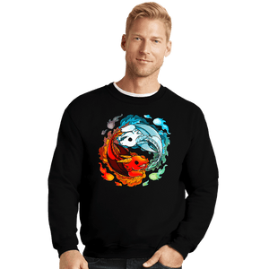 Shirts Crewneck Sweater, Unisex / Small / Black Dragons of Fire And Water