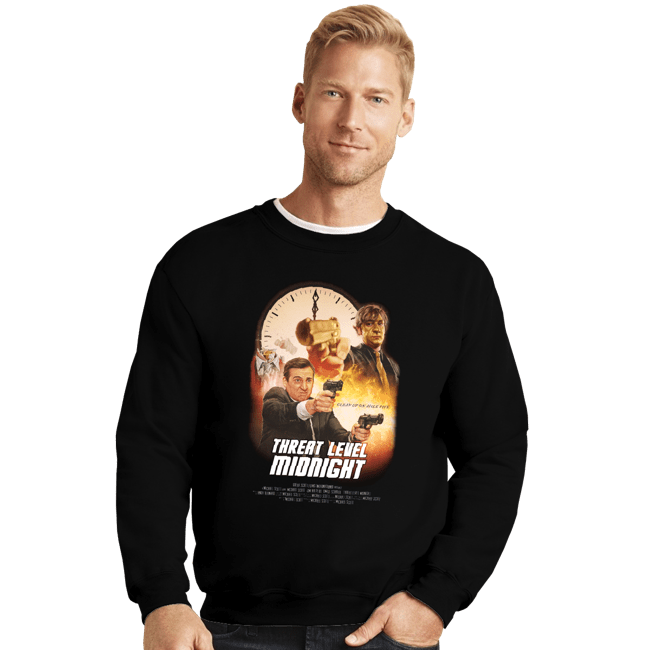 Secret_Shirts Crewneck Sweater, Unisex / Small / Black Threat Level