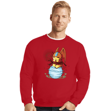 Load image into Gallery viewer, Daily_Deal_Shirts Crewneck Sweater, Unisex / Small / Red Digi Air Bending
