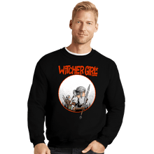 Load image into Gallery viewer, Daily_Deal_Shirts Crewneck Sweater, Unisex / Small / Black Witcher Girl
