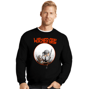 Daily_Deal_Shirts Crewneck Sweater, Unisex / Small / Black Witcher Girl