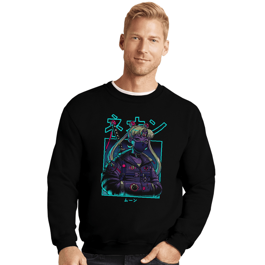Shirts Crewneck Sweater, Unisex / Small / Black Neon Moon