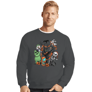 Shirts Crewneck Sweater, Unisex / Small / Charcoal Nightmare Tree