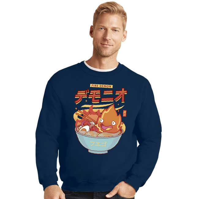 Secret_Shirts Crewneck Sweater, Unisex / Small / Navy The Fire Demon Ramen