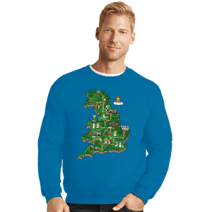 Daily_Deal_Shirts Crewneck Sweater, Unisex / Small / Sapphire Super Monty World