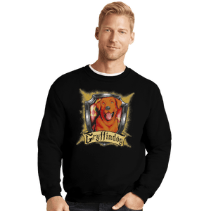 Shirts Crewneck Sweater, Unisex / Small / Black Hairy Pupper House Gryffindog
