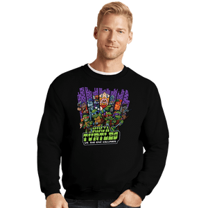 Daily_Deal_Shirts Crewneck Sweater, Unisex / Small / Black TMNT Vs The NYC Villains