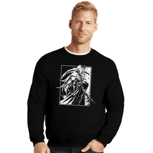 Shirts Crewneck Sweater, Unisex / Small / Black The Man In The Black Cape