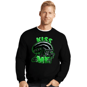 Daily_Deal_Shirts Crewneck Sweater, Unisex / Small / Black Kiss Me