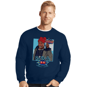 Secret_Shirts Crewneck Sweater, Unisex / Small / Navy Red Balls