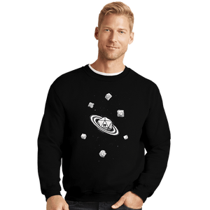 Secret_Shirts Crewneck Sweater, Unisex / Small / Black RPG Dice Galaxy