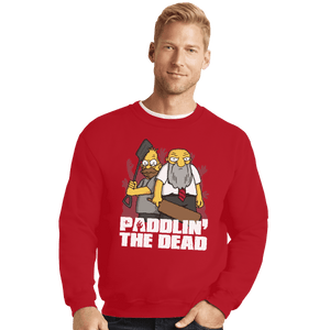 Shirts Crewneck Sweater, Unisex / Small / Red Paddlin' The Dead
