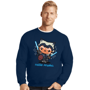 Shirts Crewneck Sweater, Unisex / Small / Navy Hello Ahsoka