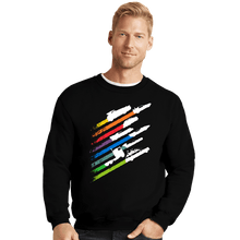 Load image into Gallery viewer, Daily_Deal_Shirts Crewneck Sweater, Unisex / Small / Black Speed Streaks
