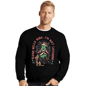 Daily_Deal_Shirts Crewneck Sweater, Unisex / Small / Black Sleigh Bells Ring