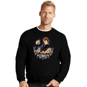Daily_Deal_Shirts Crewneck Sweater, Unisex / Small / Black Wanted Dead or Alive