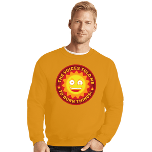 Secret_Shirts Crewneck Sweater, Unisex / Small / Gold Burn Things!