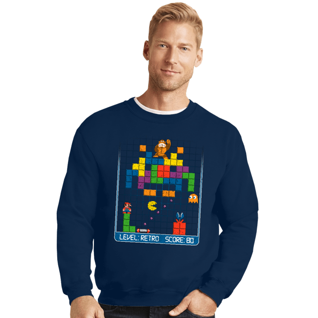 Daily_Deal_Shirts Crewneck Sweater, Unisex / Small / Navy Gamer Nostalgia