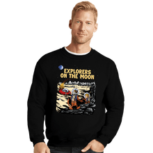 Load image into Gallery viewer, Daily_Deal_Shirts Crewneck Sweater, Unisex / Small / Black Explorers On The Moon
